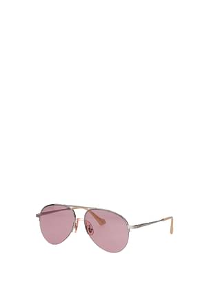Gucci धूप का चश्मा पुरुषों धातु चांदी गुलाबी