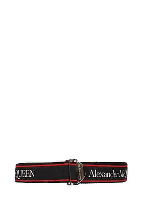 Alexander McQueen أحزمة عادية رجال قماش أسود