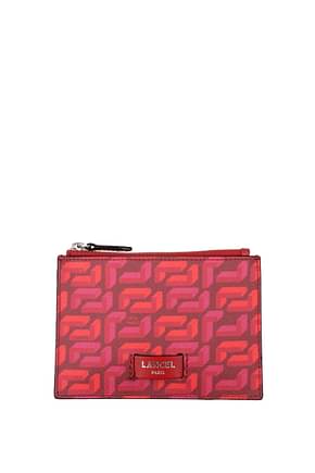 Lancel Coin Purses Women Leather Red
