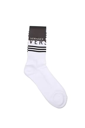 Versace Socks Men Cotton White Black
