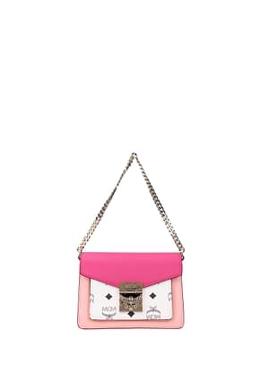 MCM Handbags Women Leather Fuchsia Pink