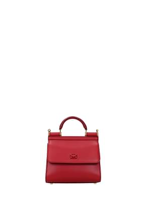 Dolce&Gabbana حقائب اليد sicily 58 mini نساء جلد أحمر Papavero