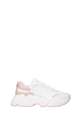 Dolce&Gabbana Sneakers daymaster Mujer Piel Blanco Rosa Polvo