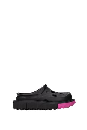 Off-White Slippers and clogs Women Rubber Black Fuchsia