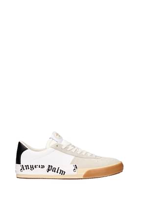 Palm Angels أحذية رياضية رجال سويدي اللون البيج أبيض