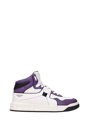 Valentino Garavani Sneakers one stud Men Leather White Lavender