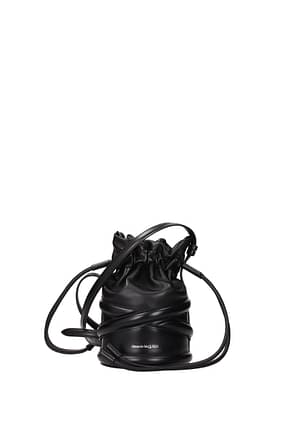 Alexander McQueen حقيبة كروس بودي نساء جلد أسود