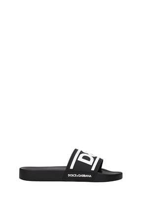 Dolce&Gabbana 拖鞋和木屐 男士 橡皮 黑色 白色