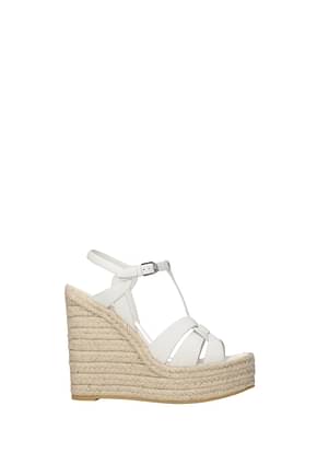 Saint Laurent Wedges tribute Women Leather White Off White