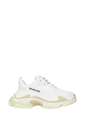 Balenciaga أحذية رياضية triple s نساء قماش أبيض