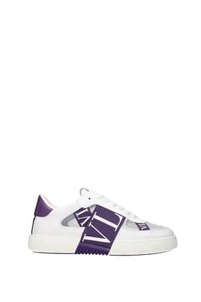 Valentino Garavani Sneakers Men Leather White Violet