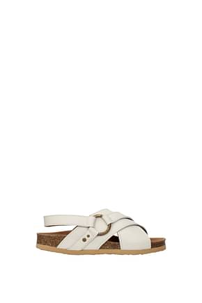 See by Chloé Sandals Women Leather Beige Chalk