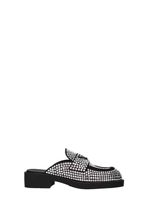 Prada Slippers and clogs Women Crystal Silver Black