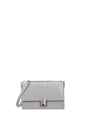Givenchy Crossbody Bag 4g Women Leather Gray Light Grey
