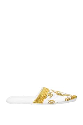 Versace Slippers and clogs Men Fabric  White Gold