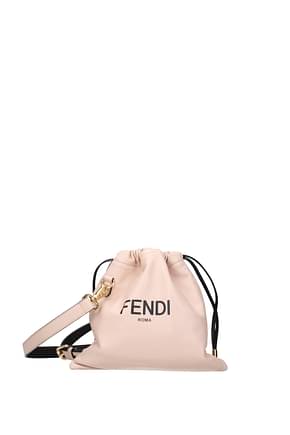 Fendi Crossbody Bag Women Leather Pink Candy Pink