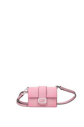 Fendi Document holders micro baguette Women Leather Pink Candy Pink