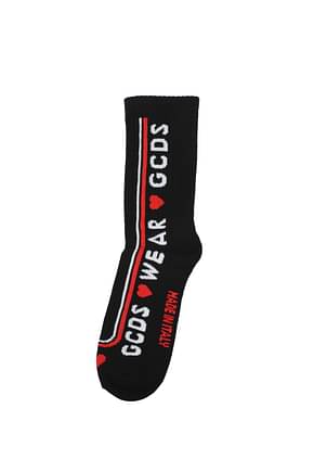 GCDS 短袜 女士 棉花 黑色 红色