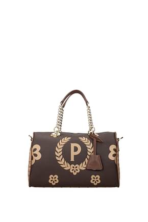 Pollini Handbags Women PVC Brown Cream