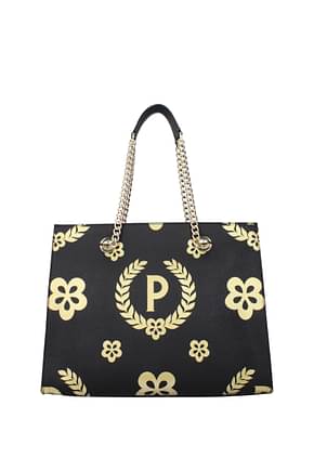 Pollini Shoulder bags Women PVC Black Gold