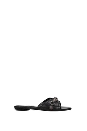 Balenciaga Slippers and clogs cagole Women Leather Black