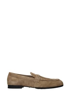 Tod's Loafers Men Suede Brown khaki