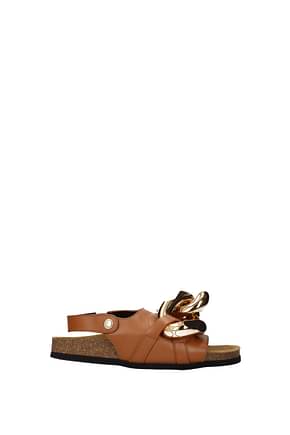 Jw Anderson Sandals Women Leather Brown Leather