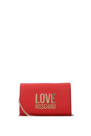 Love Moschino Clutches Women Polyurethane Red Lipstick