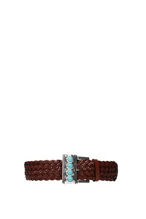 Etro High-waist belts Women Leather Brown Leather