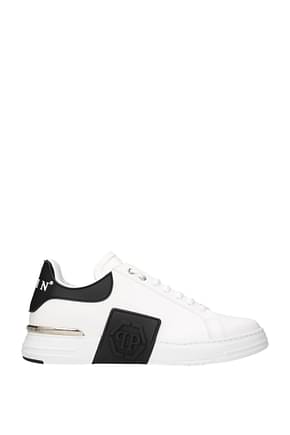 Philipp Plein Sneakers Uomo Pelle Bianco Nero