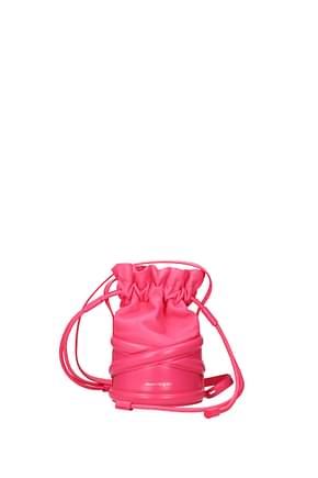 Alexander McQueen Crossbody Bag the curve Women Leather Pink Fluo Pink