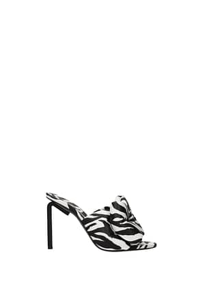 Off-White Sandals Women Leather Black Zebra Print