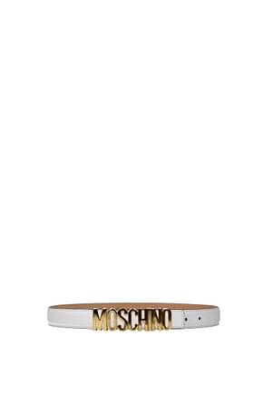 Moschino Thin belts Women Leather White Optic White