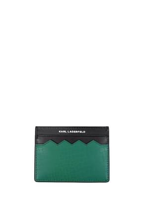 Karl Lagerfeld Portadocumenti Uomo Poliuretano Verde Nero