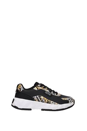 Versace Jeans Sneakers couture Women Leather Black Multicolor
