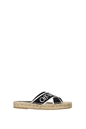 Off-White Slippers and clogs Women Fabric  Black White