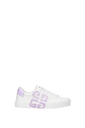 Givenchy أحذية رياضية نساء جلد أبيض أرجواني