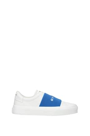 Givenchy Sneakers Uomo Pelle Bianco Blu Elettrico