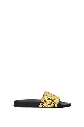 Versace Zapatillas y zuecos Mujer Caucho Oro