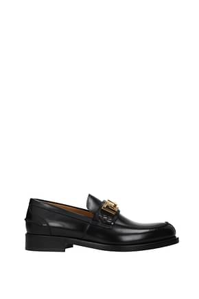 Versace Loafers Men Leather Black