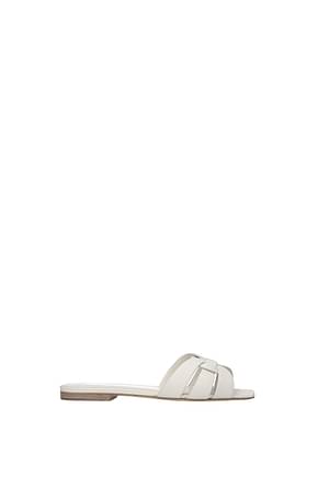 Saint Laurent Slippers and clogs Women Leather White Porcelain