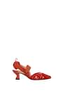 Fendi Sandals Women Fabric  Red