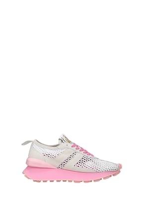 Lanvin Sneakers Donna Tessuto Bianco Rosa