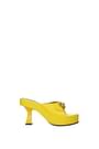 Versace Sandals Women Leather Yellow Sun