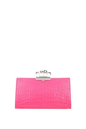 Alexander McQueen Clutches Women Leather Pink Fluo Pink