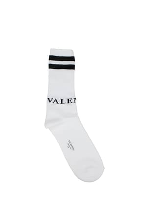 Valentino Garavani جوارب رجال قطن أبيض أسود