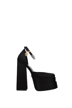 Versace Sandals Women Silk Black