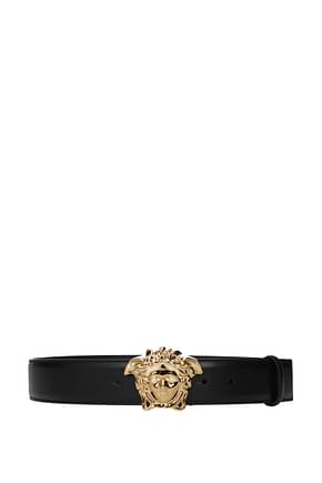 Versace Regular belts Men Leather Black Dark Gold