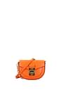 MCM Crossbody Bag Women Leather Orange