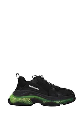Balenciaga Sneakers triple s Men Fabric  Black Fluo Green